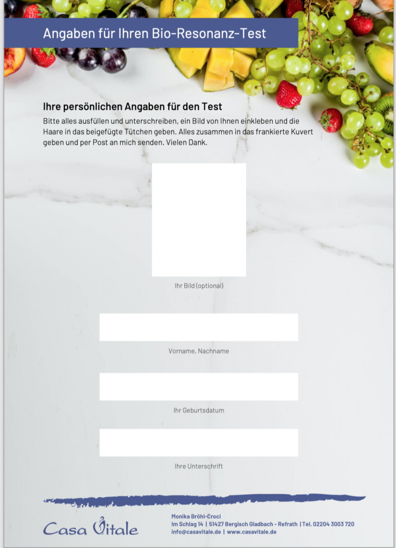 Bio-Resonanz Test Set, Design: Susanne Stiemke, Werbegrund, Canva Pro